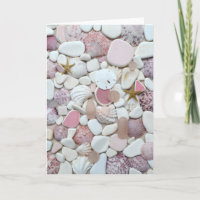 Sea glass, beach glass pink photo greeting card