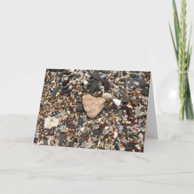 Cartão sea glass beach greeting card (love is all around) (Frente)