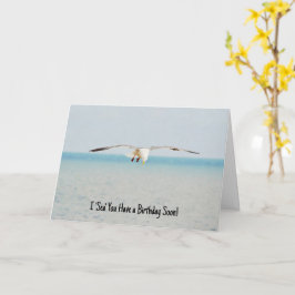 Cartão Sea Gull Bird Art Ocean Birthday Pun Card