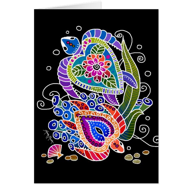 Cartão SEA-MORE e tartarugas marinhas SEA-RINA (Frente)