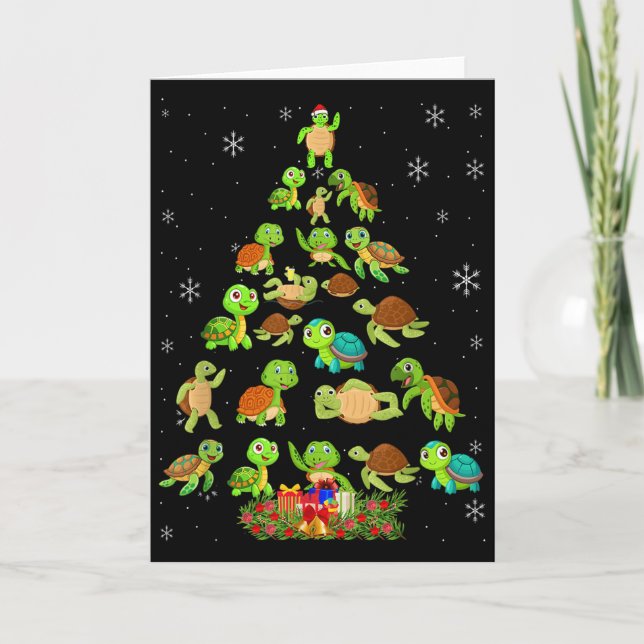 Cartão Sea Turtle Christmas Tree Matching Family Xmas Tre (Frente)