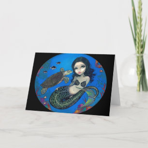 Cartão "Sea Turtle Mermaid" Greeting Card