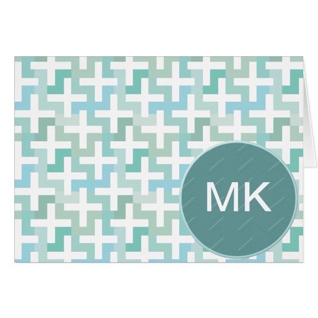 Cartão Seafoam Green Geométrico (Frente Horizontal)