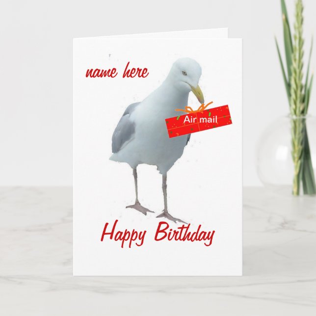 Cartão Seagull Birthday Day Card any person (Frente)