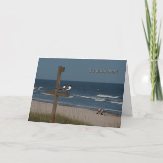 Cartão seagulls at the beach birthday card
