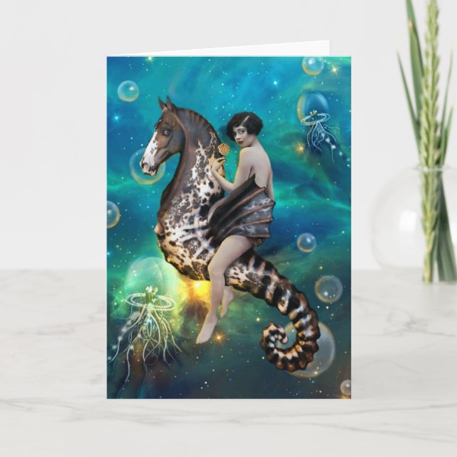 Cartão Seahorse - greeting card (Frente)