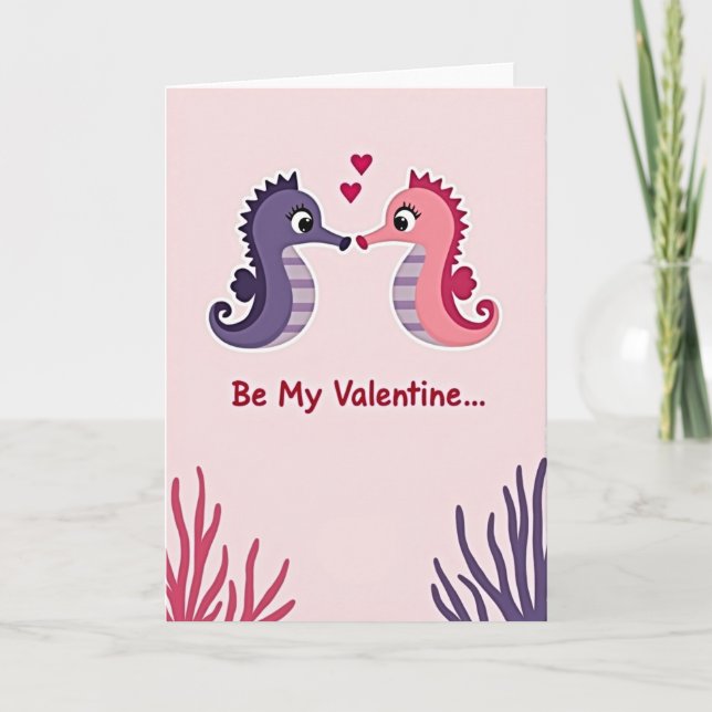 Cartão Seahorse Valentine Love Story Card (Frente)