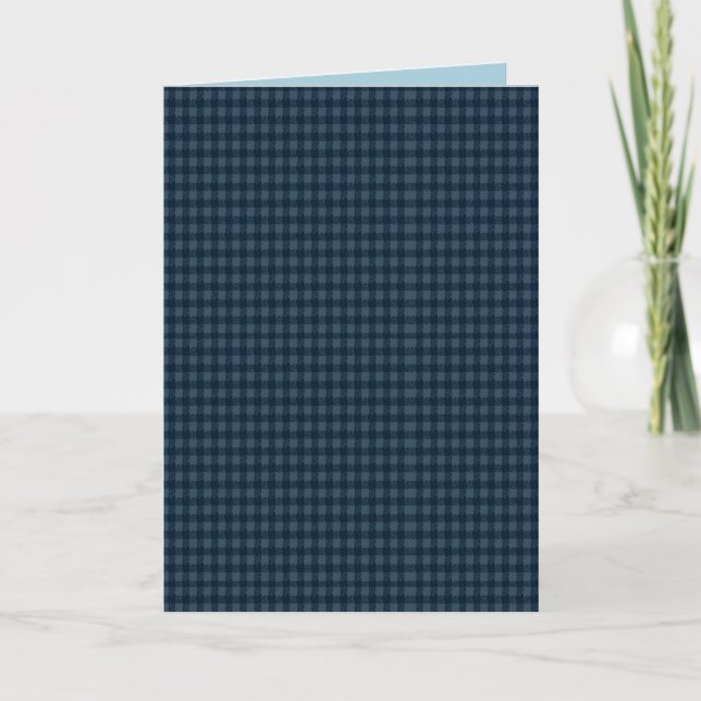 Cartão Seamless Dark Blue & Gray Gingham Rustic Pattern (Frente)