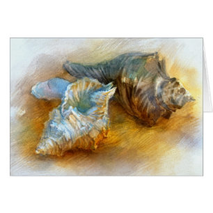 Cartão Seashells na praia