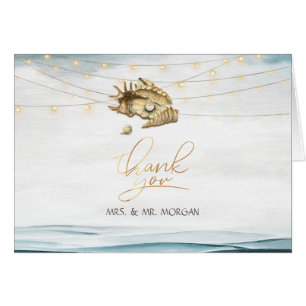 Cartão Seashells,Sea,String Lights Script