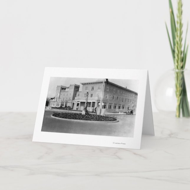 Cartão Seaside, Oregon View of Hotel Seaside Photograph (Frente)