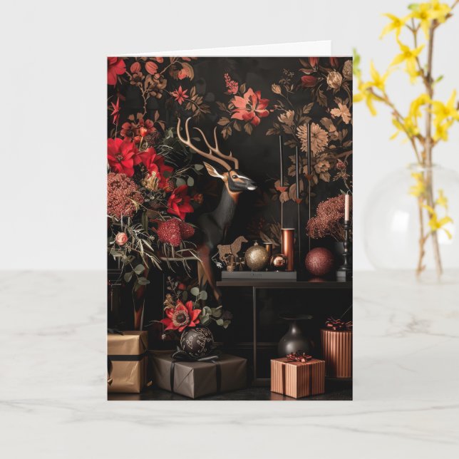 Cartão Seasonal Greeting Card • Luxe Christmas Aesthetic (Flor Amarela)