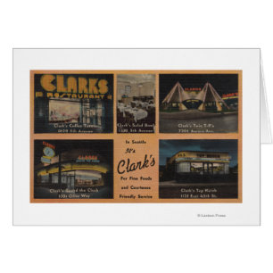 Cartão Seattle, WAAD para os restaurantes de Clark