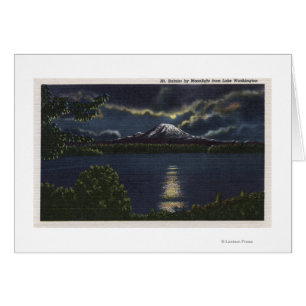 Cartão Seattle, Washington - Vista Lua do Monte.