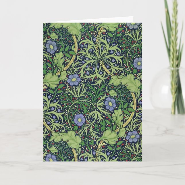 Cartão Seaweed cobalt thyme - William Morris (Frente)