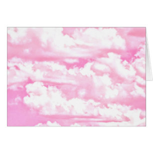 Cartão Secagem de Nuvens Felizes, Rosa Bebida