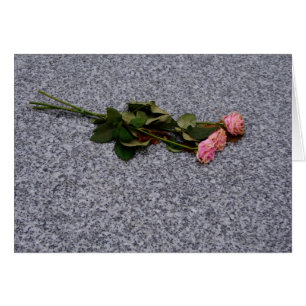Cartão secagem de rosas rosa