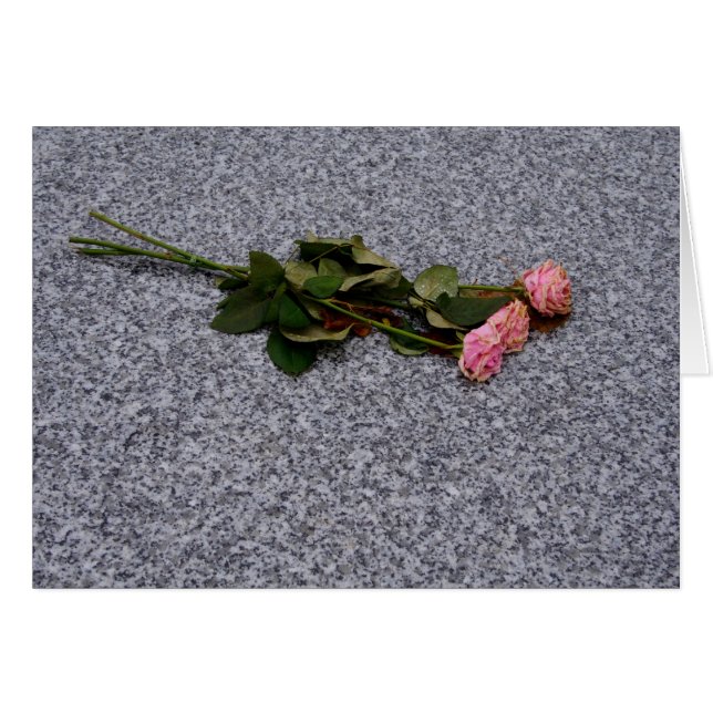 Cartão secagem de rosas rosa (Frente Horizontal)