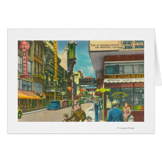 Cartão Seção de Negócios da Chinatown (Frente Horizontal)