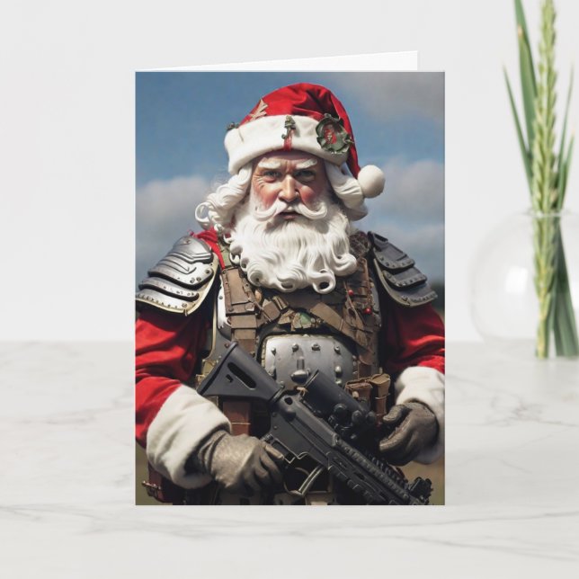 Cartão Second Amendment Santa Christmas Card Hunter  (Frente)