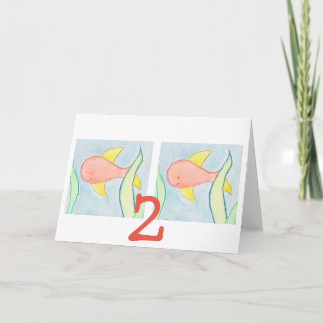 Cartão Second Birthday Fish Card (Frente)