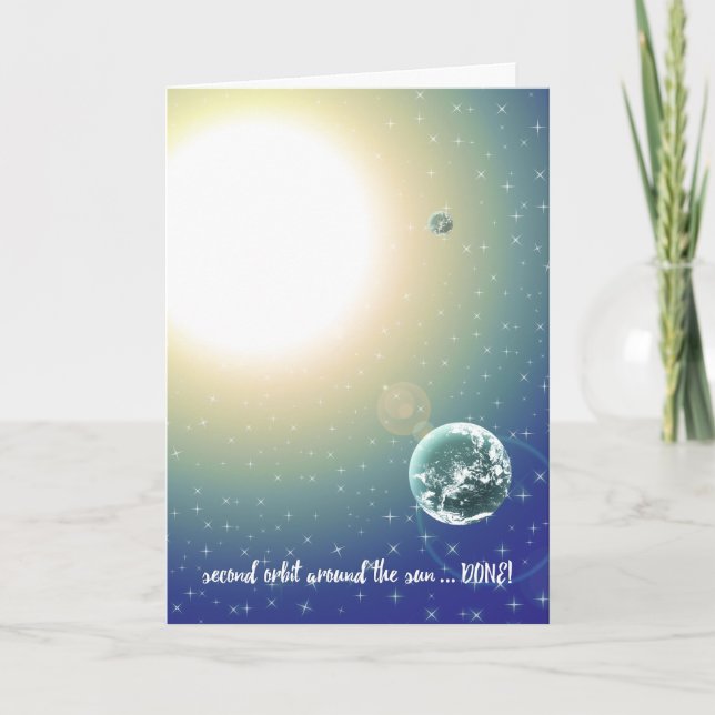 Cartão Second Birthday Orbit Around the Sun (Frente)