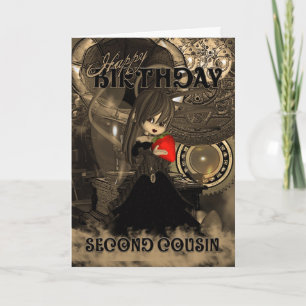 Cartão Second Cousin Birthday Card Steampunk Cutie Pie