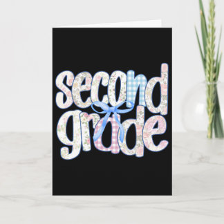 Cartão Second Grade Coquette Bow Teachers Kids First Day 