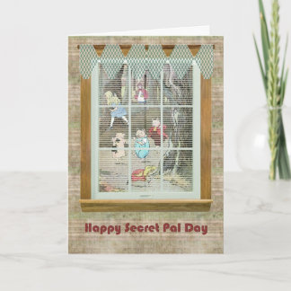 Cartão Secret Pal Day, Vintage Fairy Tale Characters