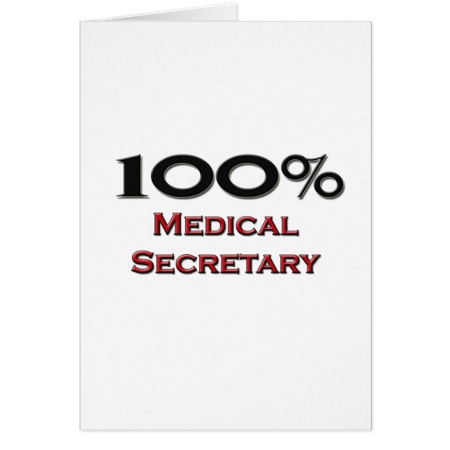 Cartão Secretário médico de 100 por cento (Frente)