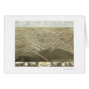 Cartão Sedalia, mapa panorâmico do MO - 1869