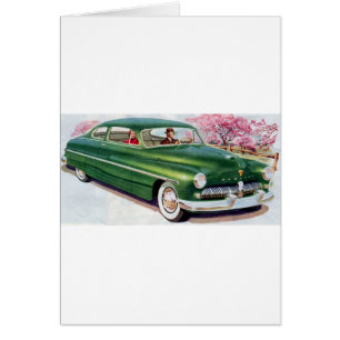 Cartão Sedan Mercury 1949 verde