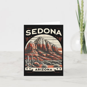 Cartão Sedona Az Fazendo Caminho Ao Exterior Montanha Sed
