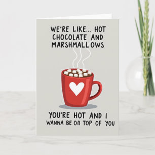 Cartão Sedutor de Marshmallow com Chocolate Quente