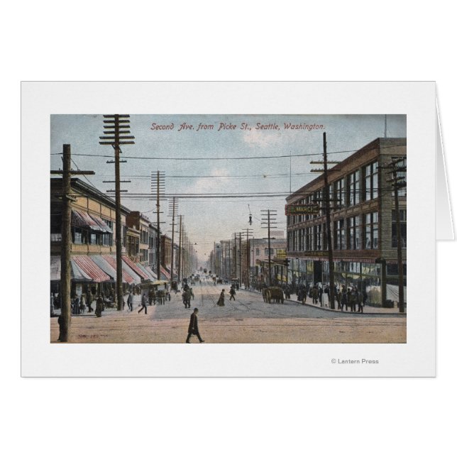 Cartão Segunda Visão Ave da Rua Pike (Frente Horizontal)