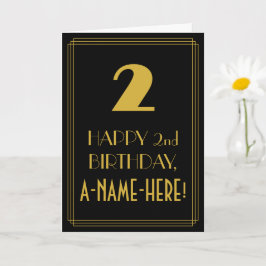 Cartão segundo aniversário ~ Arte Deco Inspirou a aparênc