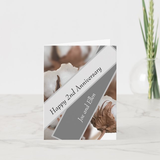 Cartão Segundo aniversário da fábrica de algodão (Frente)