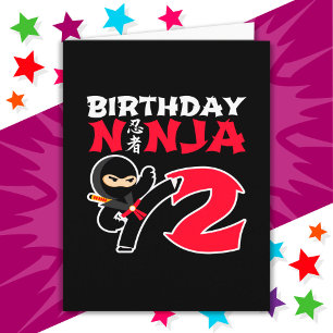 Cartão segundo aniversário de 2 anos de Karate Ninja Part