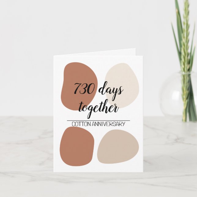 Cartão Segundo aniversário de casamento moderno (Frente)