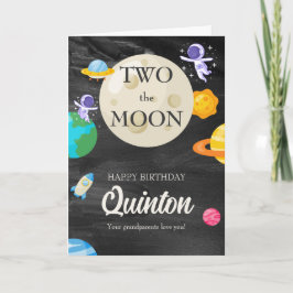 Cartão Segundo aniversário espacial externo do astronauta