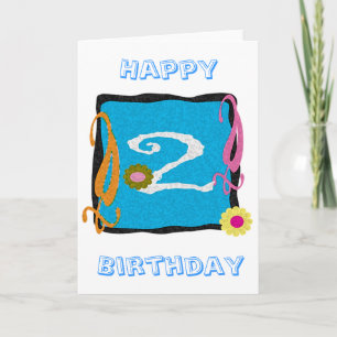 Cartão Segundo aniversário Feliz