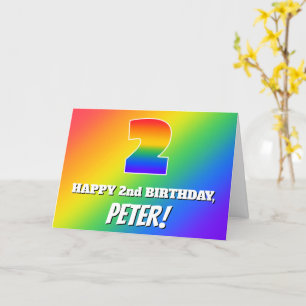 Cartão segundo aniversário: Padrão multicolorido do arc