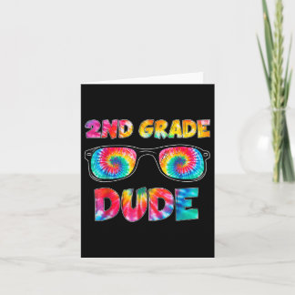 Cartão segundo De Grau Dude, Tie Dye De Volta Aos Rapazes