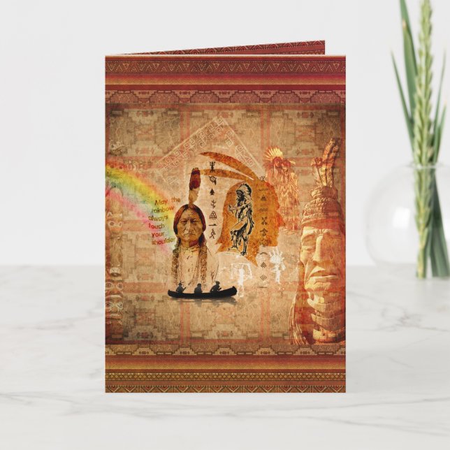 Cartão segundo do Dia do indígenas Segunda-feira no Cartã (Frente)