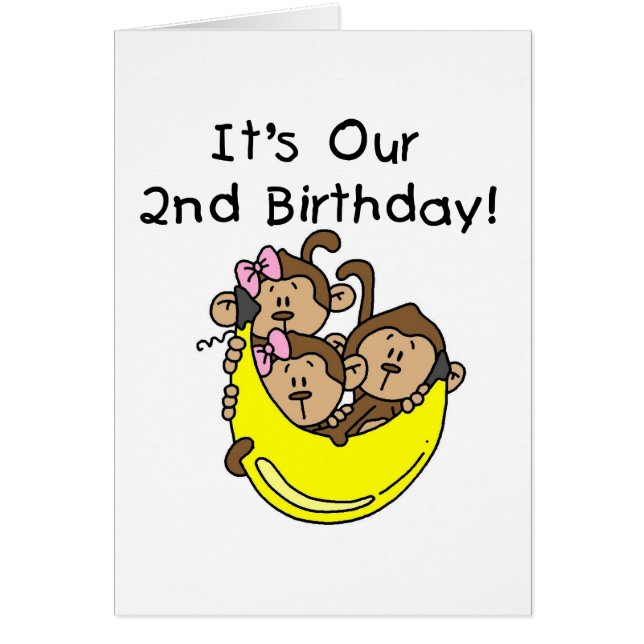 Cartão Segundo Triplets - Duas Meninas e um Menino (Frente)