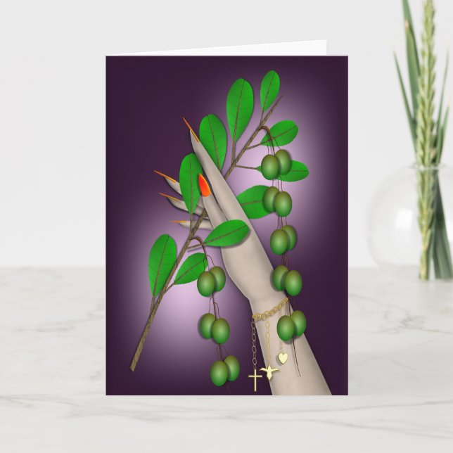 CARTÃO SEGURANDO UMA SUCURSAL DE AZEITE (Frente)