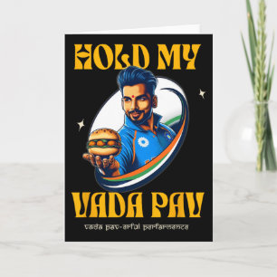 Cartão Segure Meu Vada Pav Comida Indiana Desi Humor de C