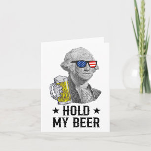 Cartão Segure minha cerveja George Washington Patriot Eng