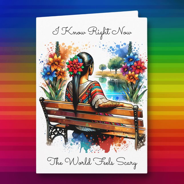 Cartão Sei que o mundo está assustado | Amizade (Criador carregado)