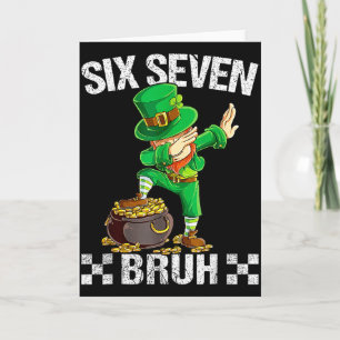 Cartão Seis Sete 67 Cara Dabbing Leprechaun Dia de São Pa